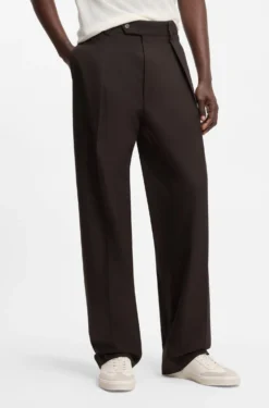 BOSS BY BECKHAM Bundfaltenhose aus Baumwolle