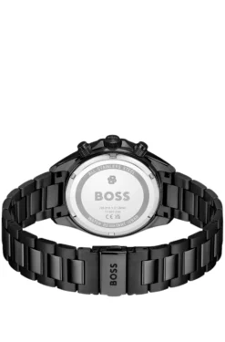 BOSSLETIC schwarz beschichtete Uhr mit blauem Zifferblatt