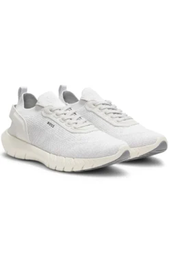 BOSS-MOTION Sneakers aus Strick mit Leder-Details