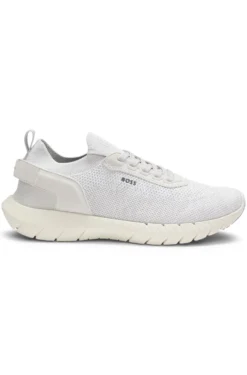 BOSS-MOTION Sneakers aus Strick mit Leder-Details