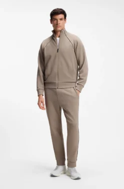 BOSS-MOTION Sneakers aus Strick mit Leder-Details