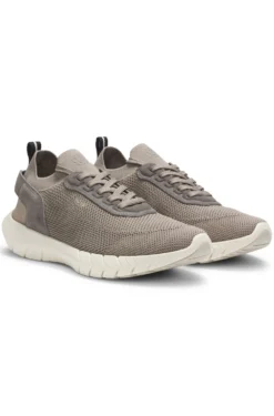 BOSS-MOTION Sneakers aus Strick mit Leder-Details
