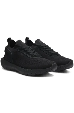 BOSS-MOTION Sneakers aus Strick mit Leder-Details