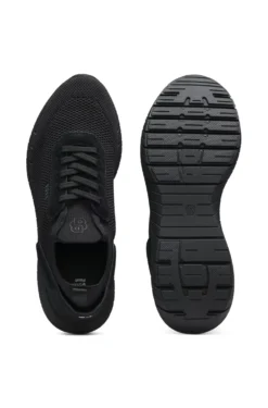 BOSS-MOTION Sneakers aus Strick mit Leder-Details