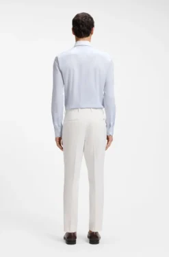 BOSS ONE Gestreiftes Slim-Fit Hemd aus Baumwoll-Twill