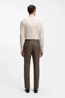 BOSS ONE Slim-Fit Anzughose aus Wolle, Seide und Leinen