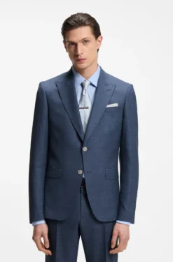 BOSS ONE Slim-Fit Sakko aus Wolle, Seide und Leinen