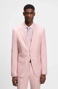 BOSS ONE Slim-Fit Sakko aus Wolle, Seide und Leinen