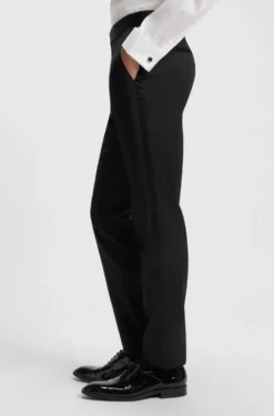 BOSS ONE Slim-Fit Smoking-Hose aus Schurwoll-Serge