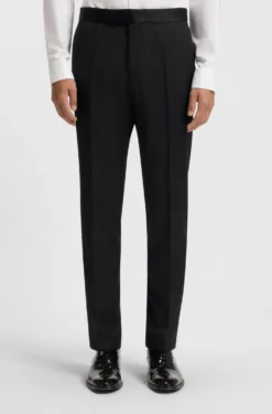 BOSS ONE Slim-Fit Smoking-Hose aus Schurwoll-Serge