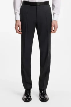 BOSS ONE Slim-Fit Smoking-Hose aus Schurwoll-Serge