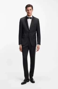 BOSS ONE Slim-Fit Smoking-Hose aus Schurwoll-Serge