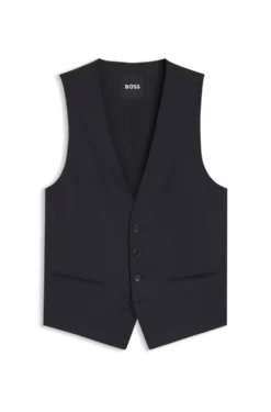 BOSS ONE Slim-Fit Weste aus Schurwoll-Serge