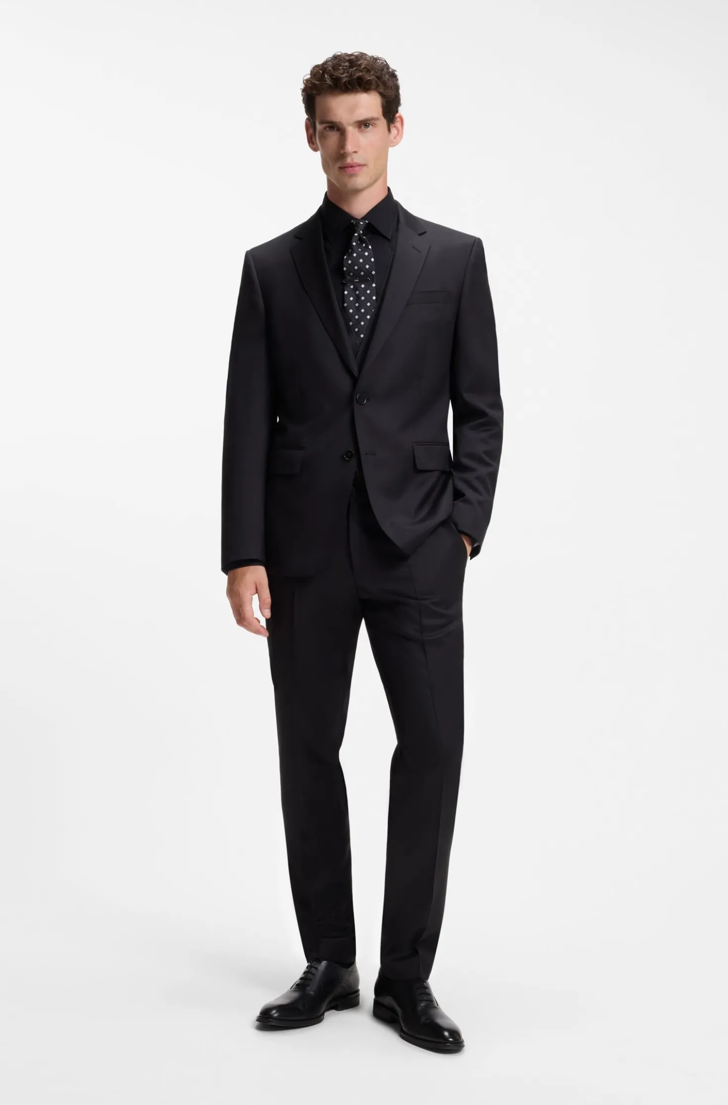 BOSS ONE Slim-Fit Weste aus Schurwoll-Serge