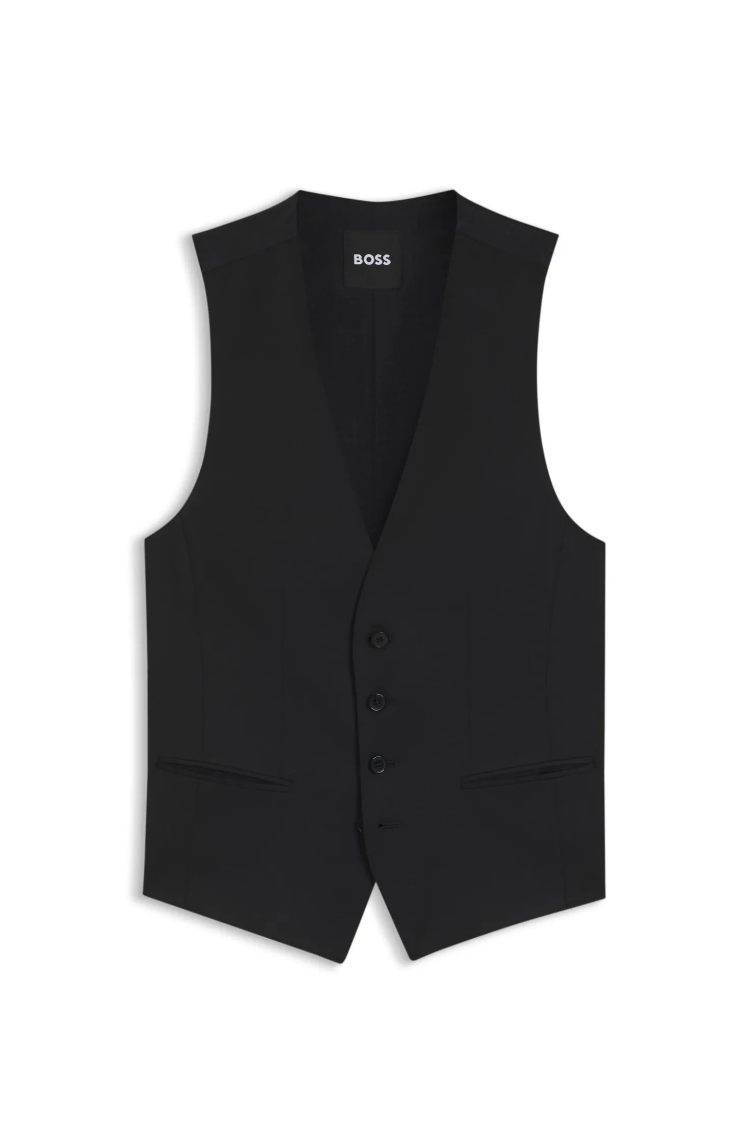 BOSS ONE Slim-Fit Weste aus Schurwoll-Serge