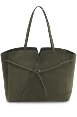 BOSS REVERS Tote Bag aus Veloursleder mit geflochtenem Gurt