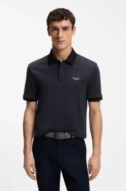 BOSS x ASTON MARTIN Poloshirt aus Wolle-Baumwoll-Piqué
