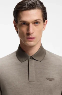BOSS x ASTON MARTIN Poloshirt aus Wolle-Baumwoll-Piqué