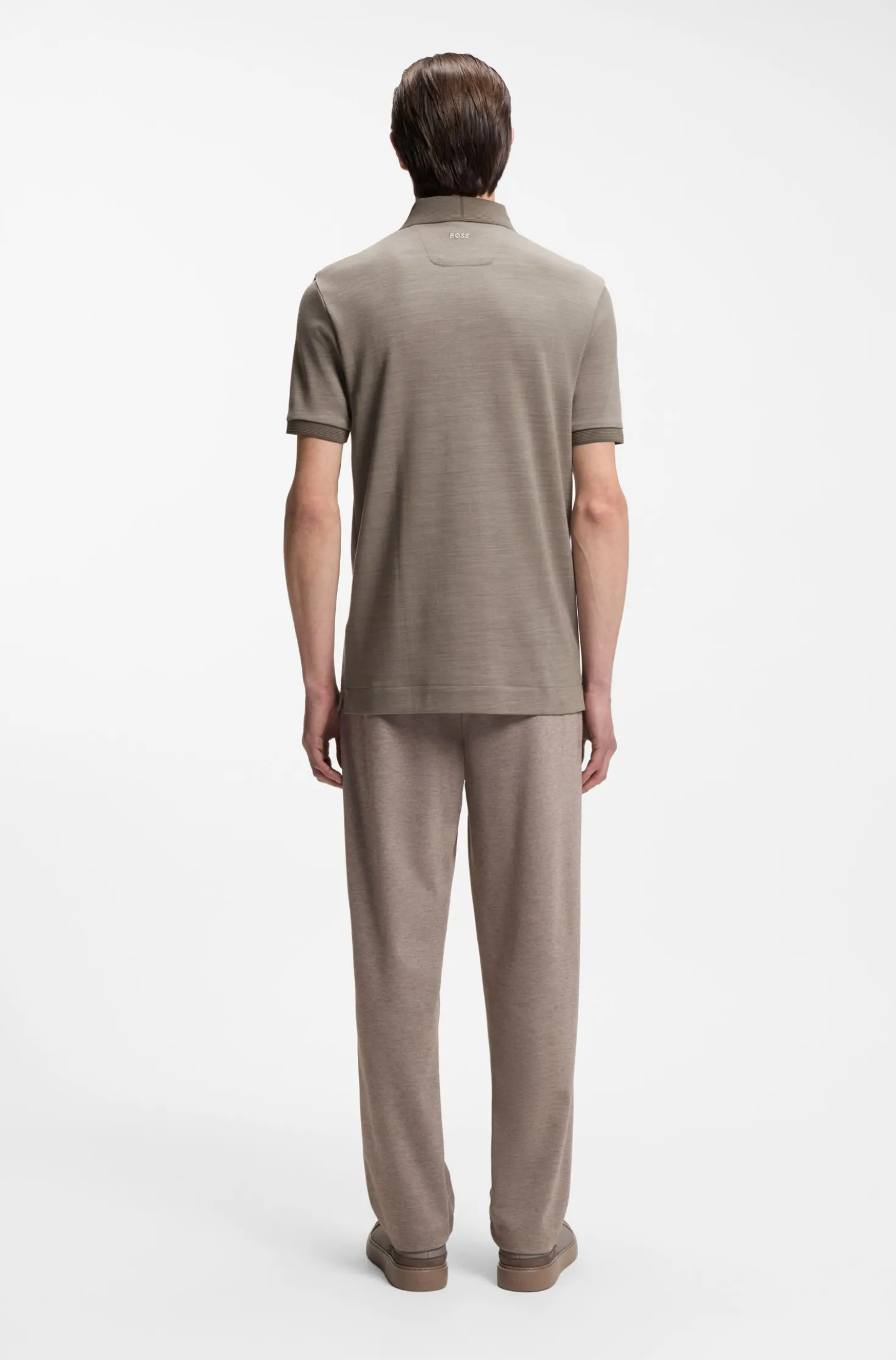 BOSS x ASTON MARTIN Poloshirt aus Wolle-Baumwoll-Piqué