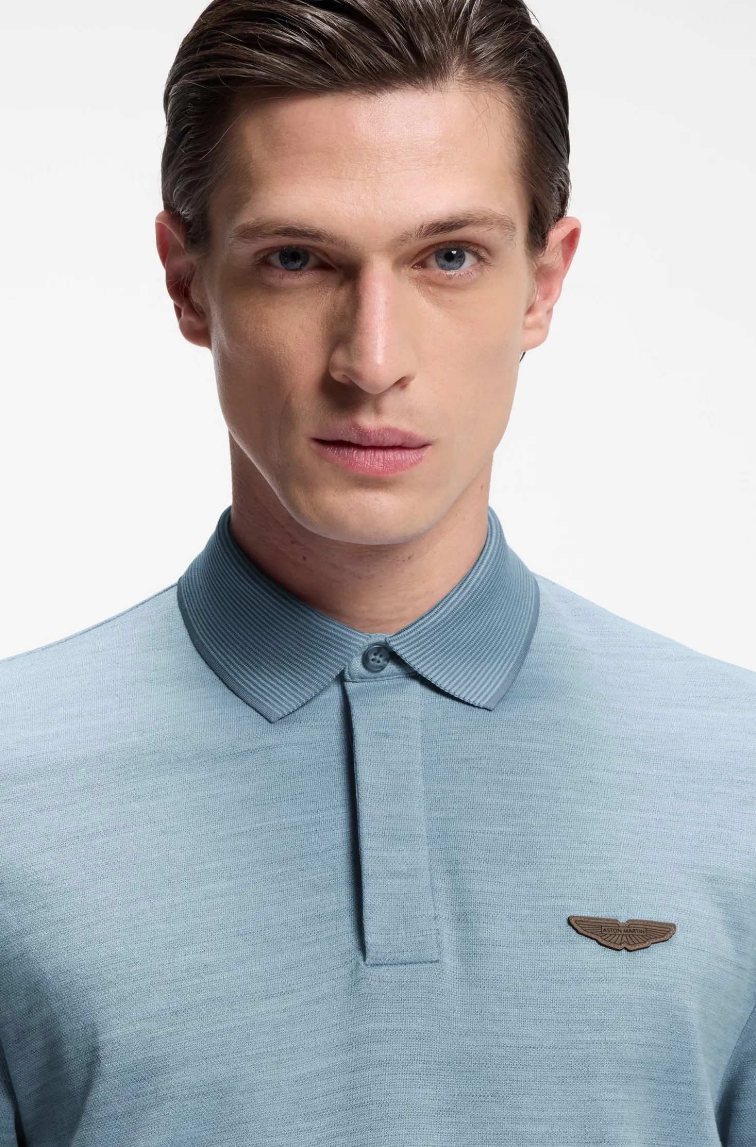 BOSS x ASTON MARTIN Poloshirt aus Wolle-Baumwoll-Piqué
