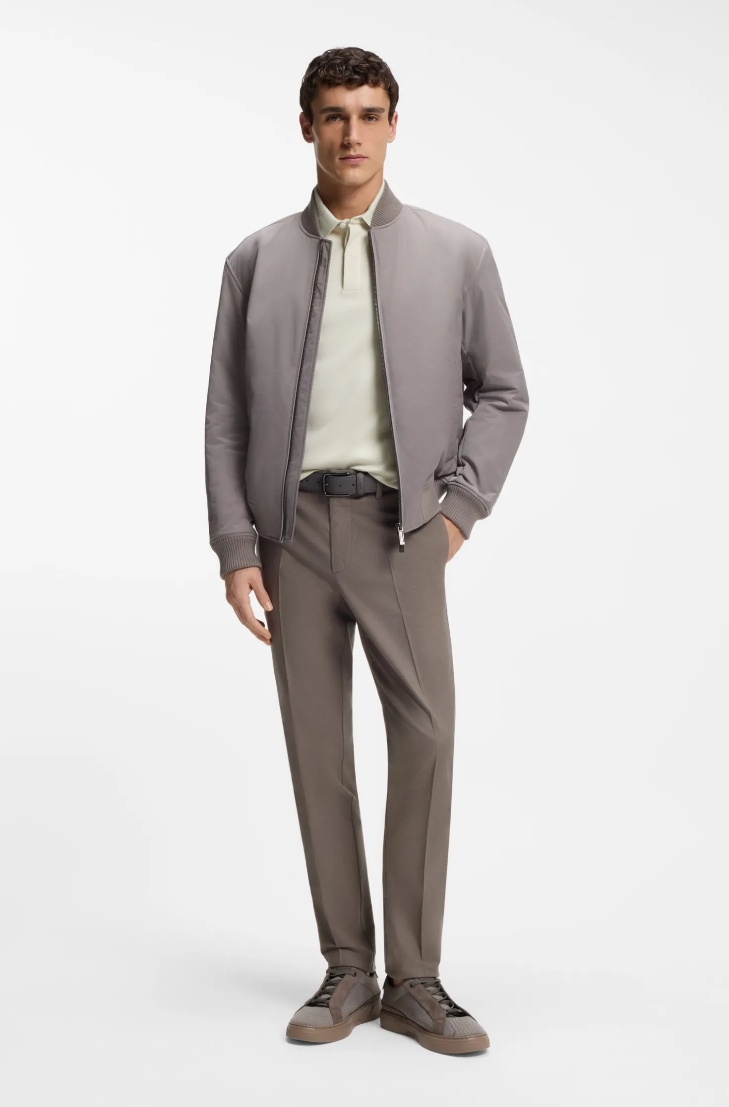 BOSS x ASTON MARTIN Poloshirt aus Wolle-Baumwoll-Piqué