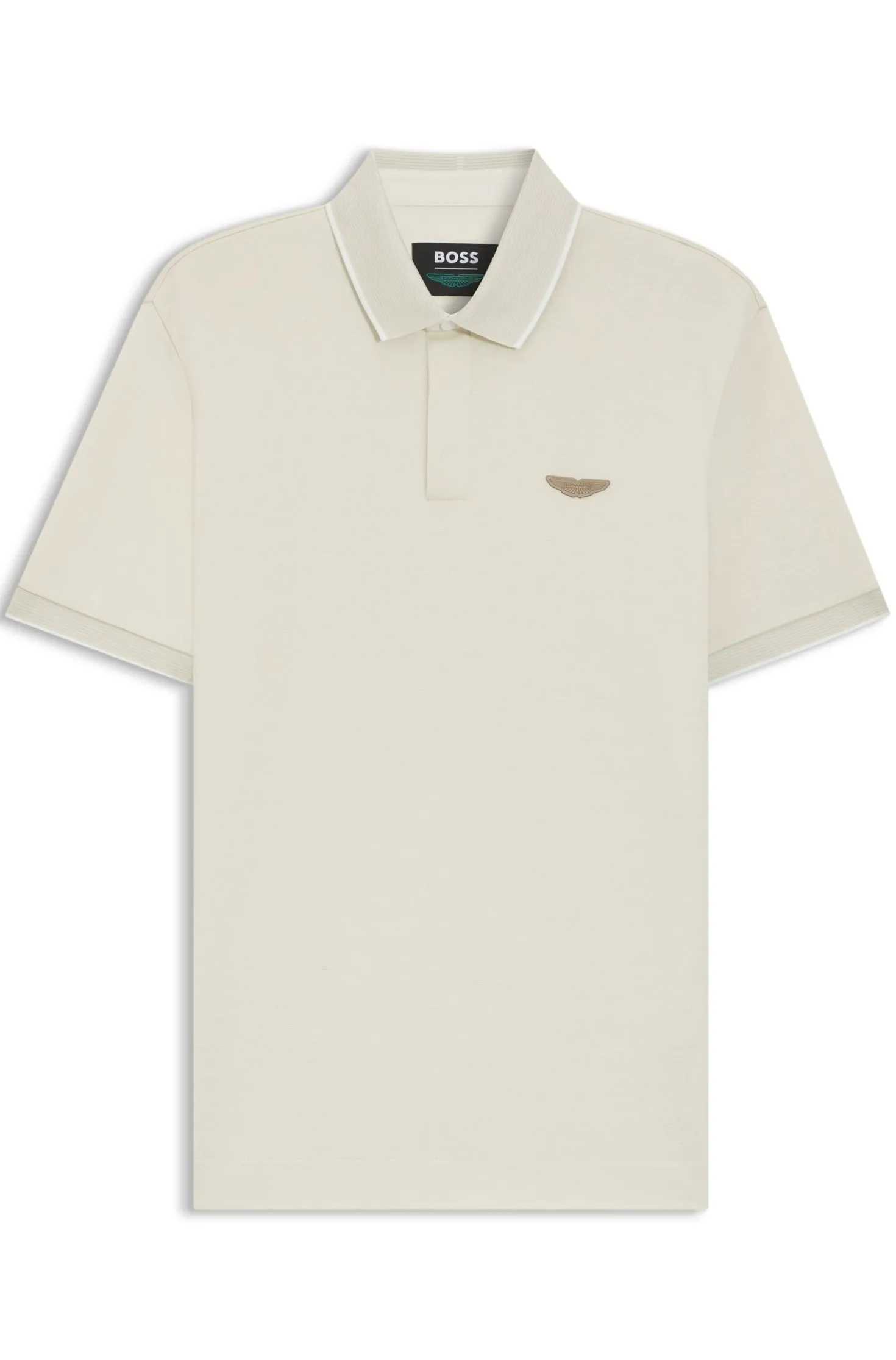 BOSS x ASTON MARTIN Poloshirt aus Wolle-Baumwoll-Piqué