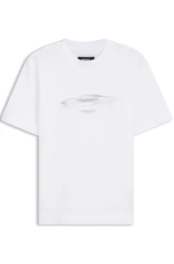 BOSS x ASTON MARTIN T-Shirt aus Baumwolle mit Auto-Grafik