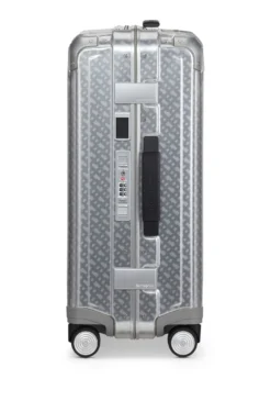 BOSS x Samsonite Handgepäcktrolley aus silberfarbenem Aluminium 55 cm