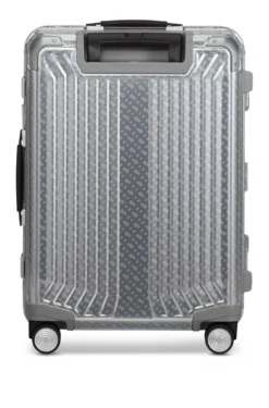 BOSS x Samsonite Handgepäcktrolley aus silberfarbenem Aluminium 55 cm