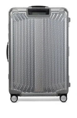 BOSS x Samsonite Koffer aus silberfarbenem Aluminium 76 cm
