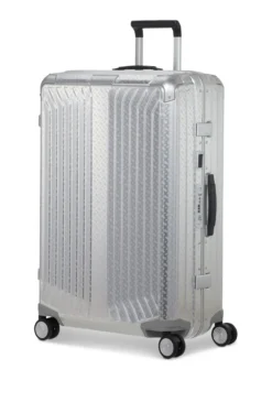 BOSS x Samsonite Koffer aus silberfarbenem Aluminium 76 cm