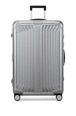 BOSS x Samsonite Koffer aus silberfarbenem Aluminium 76 cm