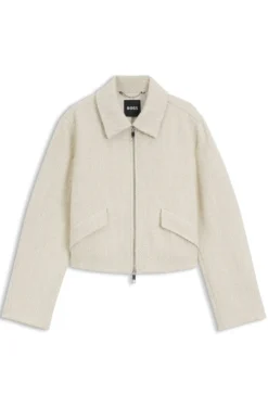 Bouclé Jacke mit Zwei-Wege-Reißverschluss