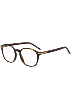 Brillenfassung aus Acetat mit Havanna-Muster und goldfarbenen Metalldetails