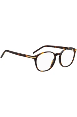 Brillenfassung aus Acetat mit Havanna-Muster und goldfarbenen Metalldetails