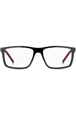 Brillenfassung aus schwarzem Acetat mit Cut-out-Logo