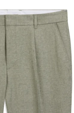 Bundfaltenhose aus Leinen-Mix