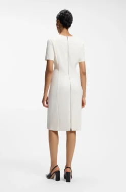 Business-Kleid mit V-Ausschnitt und Nahtdetails
