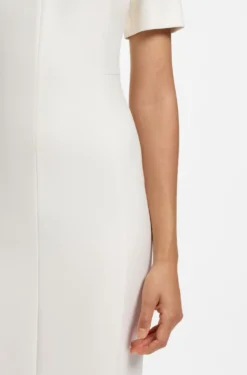 Business-Kleid mit V-Ausschnitt und Nahtdetails