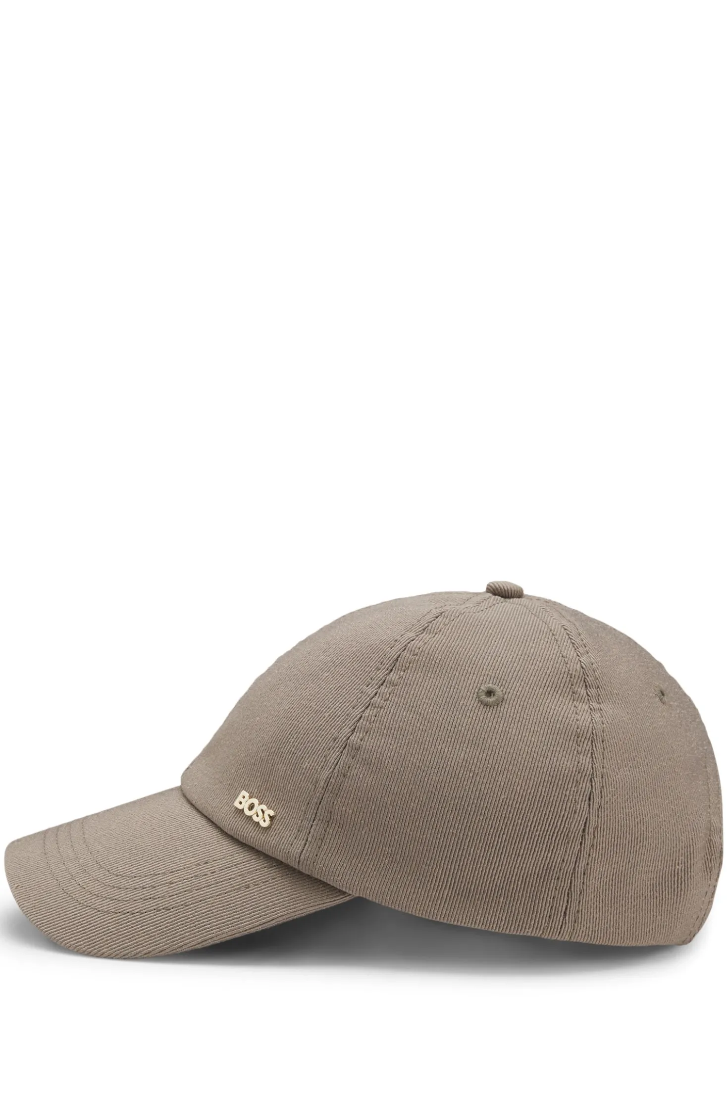 Cap aus Baumwoll-Mix mit Cordstruktur und Metall-Logo