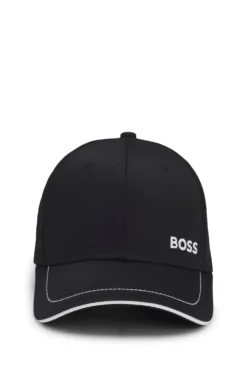 Cap aus Baumwoll-Twill mit Kontrast-Details und Logo-Stickerei