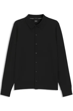 Cardigan aus Schurwolle mit Polokragen