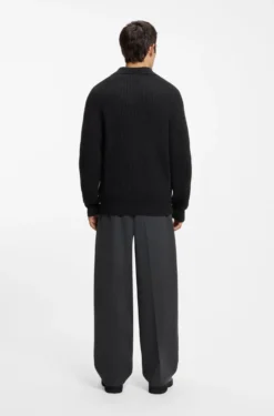 Cardigan aus Schurwoll-Mix mit Hemdkragen