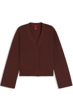 Cardigan aus Woll-Mix mit Logo-Niete