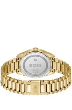 Cheswick goldfarbene Uhr mit geriffelter Lünette