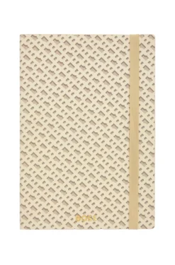 Cremefarbenes DIN-A5-Notizbuch mit Monogramm-Muster