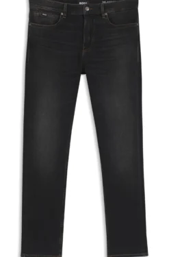 Delaware Schwarze Slim-Fit Jeans aus elastischem Baumwoll-Mix