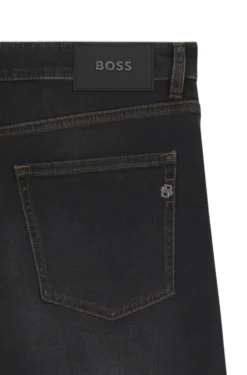 Delaware Schwarze Slim-Fit Jeans aus elastischem Baumwoll-Mix