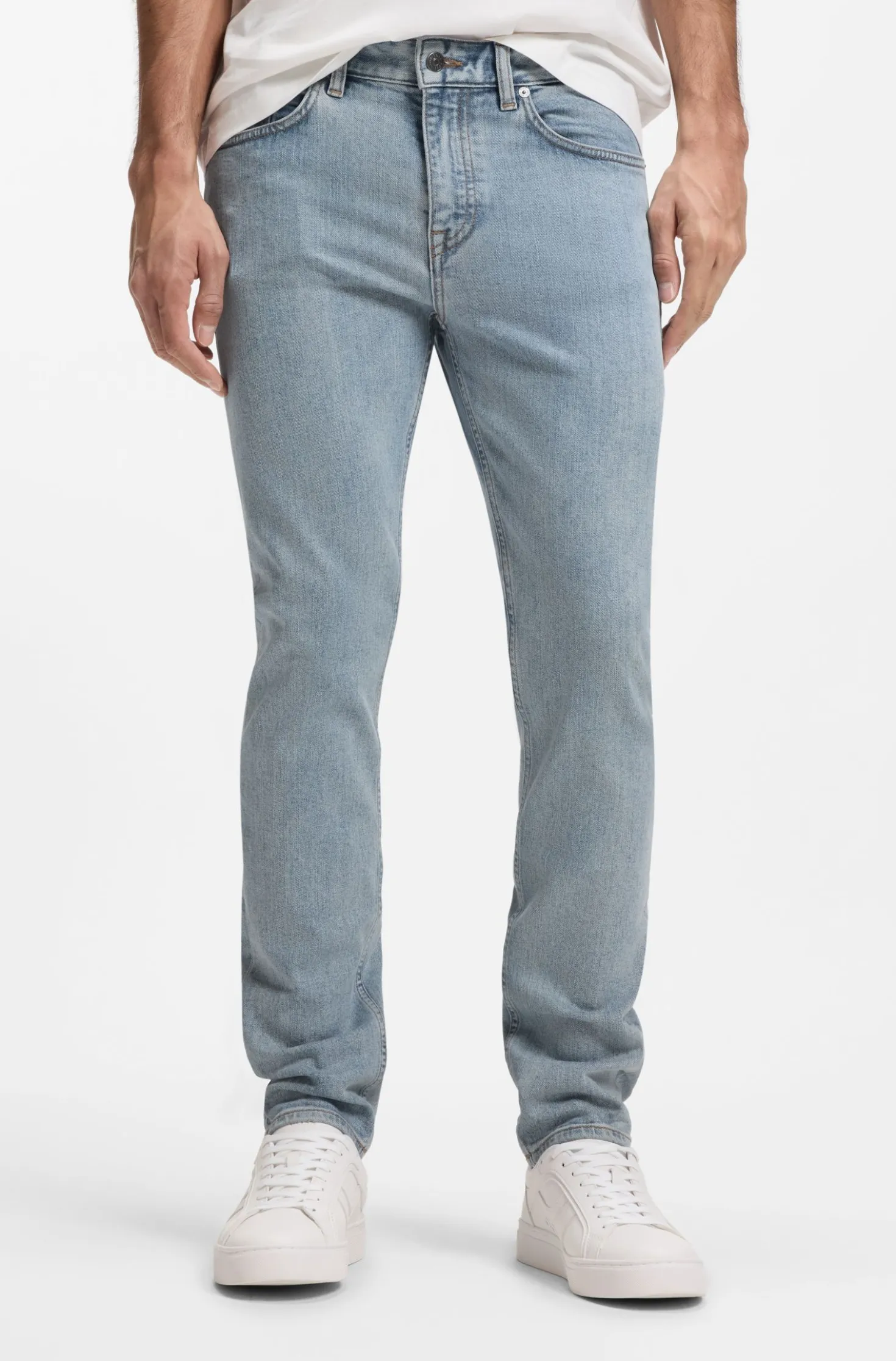 Delaware Slim-Fit Jeans aus bequemem blauem Stretch-Denim