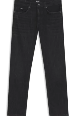 Delaware Slim-Fit Jeans aus knitterfreiem Denim in Grau